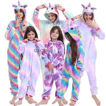 Ziemas Pidžamu Unicorn Bērniem Anime Bērniem Homewear Zēniem Meitenes Pyjama Dūriens Sleepwear Panda Pijama Infantil 10 12 14 16 18Y