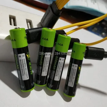 2XZNTER 1,5 V 600mAh USB Uzlādējams ar AAA Lipo Akumulators li-polimēra litija li-ion akumulatoru ar usb kabeli