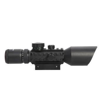 Medību redzes 3-10x42EG Taktiskās Reflex Optika Redzes Riflescope Picatinny Weaver Zaļā Red Dot Mount Ar Lāzera Šautene Izskatās