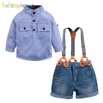 2019 Pavasara Vasaras Bērnu Zēnu Apģērbu Komplekti, Bērnu Modes Valkāt Svītru Krekls+Džinsa Bikses Bērniem, Drēbes Toddler Apģērbu BC1829-1