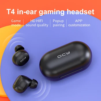QCY T4 TWS Bluetooth V5.0 Sports Bezvadu Austiņas LIETOTNES Pielāgošanu, 3D Stereo Austiņas Mini Ausī, divu Mikrofonu