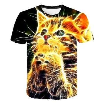 Vasaras 3D t krekls vīriešiem Drukāt Dzīvnieku Vīrieši/Sievietes 2020. Gadam Newst kaķēns Drukāt Funny kaķis ar Īsām Piedurknēm vienkāršu t kreklu, 3D dizains, T Vīrietis