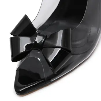 ELVIRAS Skaidrs, PVC Caurspīdīga Sūkņi sieviešu Sandales Priekšgala mezgls augstpapēžu kurpes augstpapēžu kurpes Punktu Pirkstiem Sieviešu Puses Kurpes Naktsklubs Sūknis