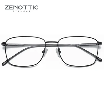 ZENOTTIC Tīra Titāna Kvadrātveida Briļļu Rāmji Vīriešiem Ultravieglajiem Optisko Recepšu Lasīšanas Skaidrs, Objektīvs Vīriešu Briļļu Eyeglasse