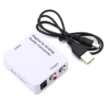 Digitālā uz Analogo Audio Converter Adapteris Optiskās Šķiedras Koaksiālie Toslink Signāla uz Analogo 2*RCA Pastiprinātājs Dekodera USB DAC Spdif