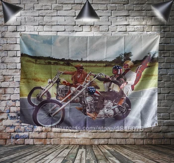 Easy Rider krāsains Motociklists Plakātu, Karogu brīvības Banner Mājas Apdare Karājas karoga 4 Gromments Stūros 3*5FT