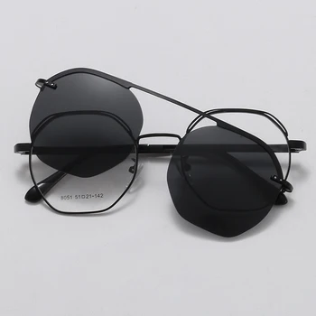 BINGKING Augstas Kvalitātes Retro Magnētisko Klipu par Sievietēm, Vīriešiem Vintage Polarizētās Saulesbrilles Plastmasas Lēcām UV400 Aizsardzība Brilles