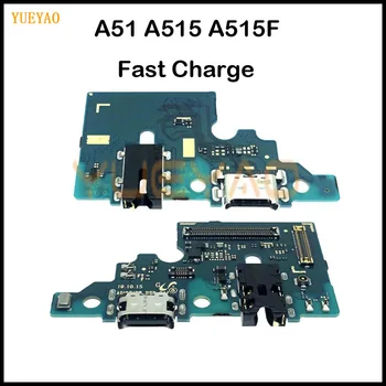 Testēti AAA USB Uzlāde Dokā Port Connector Flex Kabelis ar IC Remonts Samsung Galaxy A51 A515 A515F Uzlādes Flex