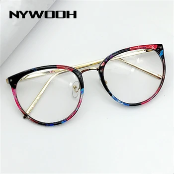 NYWOOH Red, Cat Eye Brilles Sievietēm Pārredzamu Rāmji, Brilles Vintage Skaidrs, Objektīvs Optiskā Metāla Tuvredzība, Briļļu Rāmja