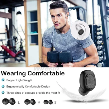 Wiresto Mini Bluetooth Austiņas Taisnība Bezvadu Stereo Sporta Austiņas TWS Earbuds Touch Kontroli Sweatproof Earbuds ar Mic
