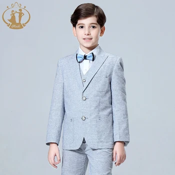 2020 Jaunu Bērnu Pleds Kāzu Žakete Bērnu Zēniem Uzvalka Žaketes Formālo Mētelis+ Bikses+veste 3Piece Zēnu Uzvalki Oficiālu Kāzu Puse, Zēni