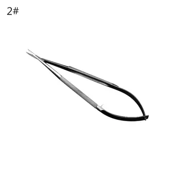 Mikroskopiskās Šķērveida Forcep Zondes Mikro Āķis Tweezer Lāpstiņu, Nerūsējošā Tērauda, 12cm