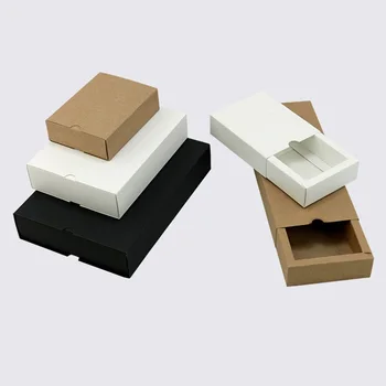 100pcs/daudz Balta/Melna/Kraft papīra Atvilktnē formas ar rokām Darinātas Ziepes, Iepakojums, Papīra Kastes dažādu izmēru Dāvanu iesaiņojuma kaste