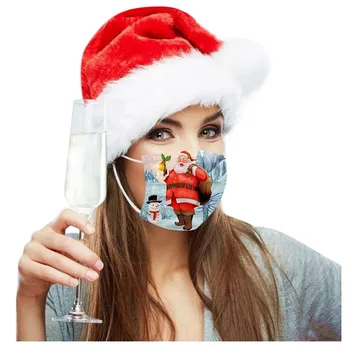 Putekļu necaurlaidīgs Pieaugušo Ziemassvētku Vienreizējās lietošanas маска для лица с принтом Maska Masque Augstas Kvalitātes Elpojošs Aizsardzības Maskas Mascarilla