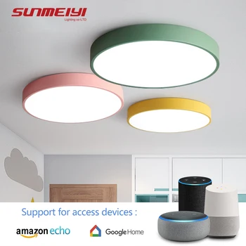 AI LED Griestu lampas Google home Balss Kontroles Ziemeļvalstu Mājas Apgaismojums Dzīvojamā istaba Bērniem, Guļamistaba, Zāle, Virtuve Lampas Armatūra deco