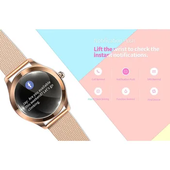 IP68 Ūdensnecaurlaidīga Smart Watch Sievietes Skaisto Rokassprādzi Sirds ritma Monitors Miega Uzraudzības Smartwatch Savienojumu IOS Android KW10 Band