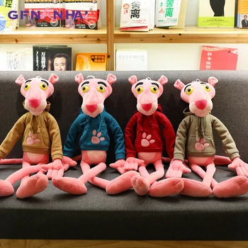 110/130cm Milzu Izmēra Džemperis Pink Panther Plīša Rotaļlieta kawaii Bērnu Bērni Guļ Nomierinātu Spilvena Pildījumu Dzīvnieku Rotaļlietas Dzimšanas dienas Dāvana