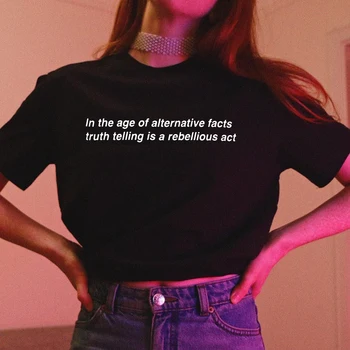 Vecums Alternativefacts Patiesību Stāstīt Ir Dumpīgs Aktu Krekls 90s Modes Sieviešu Grunge Mākslas T Krekls Estētisko Tumblr Tee