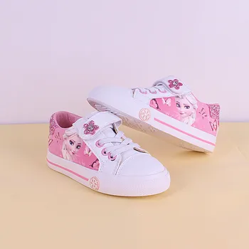 Saldēti meitenes rozā Ikdienas Apavi Disney elza un Anna princese pu mīksti sporta apavi Eiropā lielums 25-36