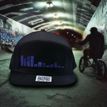 Vīrieši Sievietes Bluetooth LED APP Kontrolē Beisbola Cepure Ziņu Displejs Hip Hop Klp