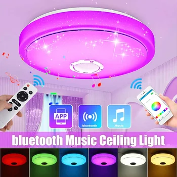 72W Mūsdienu RGB LED Griestu lampas Mājas apgaismojums APP bluetooth Mūzikas Gaismas Lampas Guļamistabas Smart Griestu Lampa+Tālvadības pults