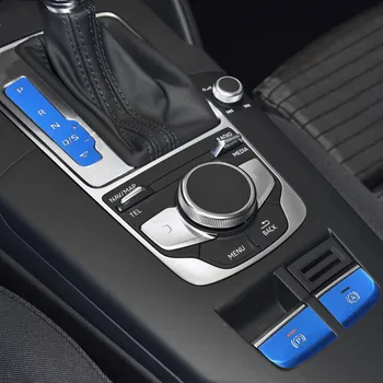 Auto Stils Centra Konsole Pārnesumu Elektronisko Rokas bremzi Pogas Vizuļi Apdare Uzlīme Apdare Audi A3 8V 2013-2018 LHD