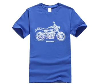 Jaunākās 2019 Modes Kokvilnas, ar Īsām Piedurknēm O-veida Kakla Japāņu Motociklu Fani Xsr700 2016 Iedvesmoja Motociklu galvaskausa T Krekls
