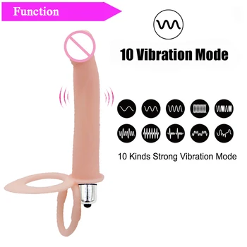 Anālās Lodītes Butt Plug Vibrators Dubultā Iespiešanās Strapon Dildo G Spot Anālais Vibrators Klitora Stimulators Massager Seksa Produkti