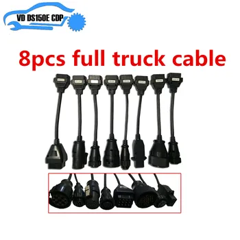8pcs pilns komplekts, kravas automašīnu kabelis delphis obd adapteri, kabeļi vd DS150E CDP pro plus jaunu vci