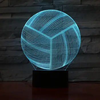 Volejbola Formas 3D LED Nakts Gaisma ar 7 Krāsas, Gaismas, Mājas Dekori Lampas Pārsteidzošs Vizualizācijas Optiskā Ilūzija Gaismas 954