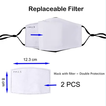 Pielāgojama Masku ar filtru PM2.5 filtri Maska kokvilnas Sejas Maskas ar 2 Filtriem Pieaugušo