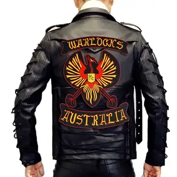 WARLOCKS AUSTRĀLIJA 1% Biker Vaļā plāksteris Izšūti punk biker Plāksteri Apģērbu Uzlīmes, Apģērbu Aksesuāri, Emblēmu, 6 GAB./KOMPLEKTS