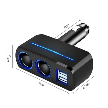 Dual USB Automašīnas piepīpētāja Auto Lādētājs + Dubultā Plug Vieglāks Expander Sadalītāja Ātrs Auto Lādētāja Adapteris 12V 3.1