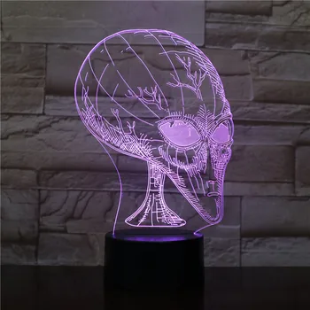 3D Lampas Ārvalstniekiem Filmu, Labāko Klāt Childfor Galda Dekorēšana Bateriju Darbināms 7 Krāsā ar Tālvadības Led Nakts Gaismas Lampas