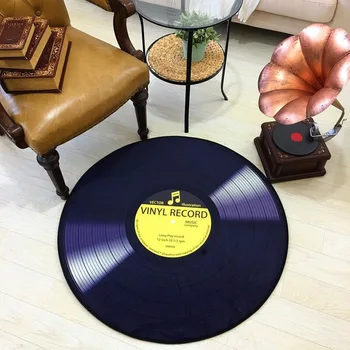 Retro CD Disku Apaļā Paklāju 3D Drukāšanas Mūzikas Ierakstu Paklāju Dzīvojamā Istaba Guļamistaba Paklāji Bērnu Istabas Kumodes Mājas Dekoru Paklāju