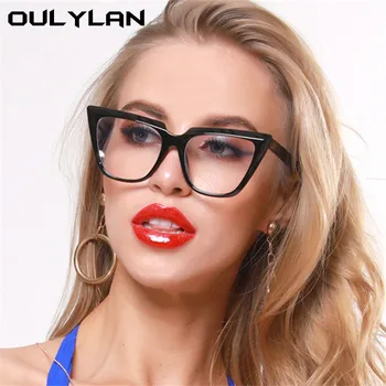 Oulylan Anti-zila Gaisma Brilles Sievietēm, Kaķu Acu Brilles Rāmis Notīrīt Objektīvu Tuvredzība, Optisko Briļļu Sieviešu Datora Brilles