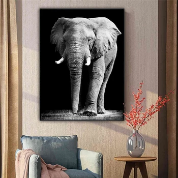 Āfrikas Savvaļas Ziloņu Dzīvniekus Audekla, Gleznas Pie Sienas, Mākslas Plakāti Un Izdrukas Dzīvniekiem, Audekls Mākslas Attēlus, Sienu Apdare