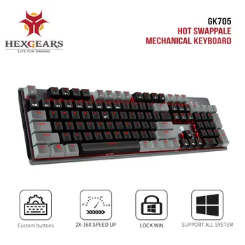 HEXGEARS GK715 PBT Keycaps Spēļu Tastatūra 104 taustiņu Kailh Karstā Mijmaiņas Slēdzi, Mehānisku Tastatūru Ūdensizturīgs Rozā teclado galda