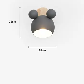 Radošā Mickey Koka Vienkāršu sienas gaismas Lasījumā Guļamistabas Gultas Apgaismojums pētījumu, Bērnu istabas sienas lampas