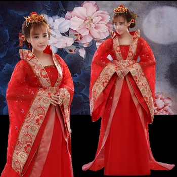 Luksusa karalienes kostīms pasaku hanfu tang asti Ķīnas seno sieviešu apģērbu princese skatuves tērpiem sniegumu deju apģērbu