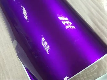 10/20/30/40/50/60CM Premium Violeta Spīdīgs Metālisks Spīdums Wrap Uzlīmes Uz Auto Wraps Spīdīgs Konfektes Vinila Plēve Ar Burbulis bezmaksas
