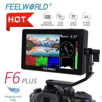 FEELWORLD F6 PLUS 5.5 Collu IPS 3D LUT Touch Ekrāns ar 4K HDMI Monitora Full HD 1920x1080 Fotokameru Jomā, Uzraudzīt DSLR Video Filmu