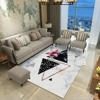 Nordic Style Ģeometriskā Marmora Zīmējumu, Paklājus Dzīvojamās Istabas Paklājs Kafijas Galda Jogas Grīdas Paklājs Guļamistabas Gultas Taisnstūra Segu