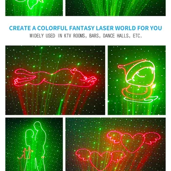 DLMH 3D Pilnu Krāsu Animācija Lāzera Projekcijas Gaismas Ziemassvētku Bārs KtV Staru Animācija Skatuves DJ Disku Lāzera Gaismas