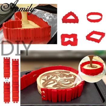 Aomily 4gab/Set Bezmaksas Kombinācija Silikona Kūka Pelējuma Pomādes Veidnes Šokolādes Kūka DIY Siera Uzpūteni Veidnes Kūka Cepšanas Rīki
