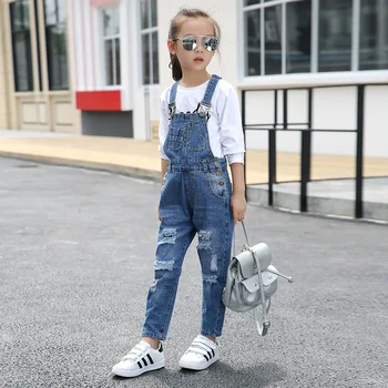 Bērniem Dāvanu , Bērnu džinsi 2019. gada Pavasara meitenes Zeķturi džinsa bikses bērniem, bikses Piemērots: 5 7 8 10 12 14 gadiem