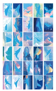30pcs Zilais Valis, Jūras Kartes, Multi-izmantot Scrapbooking Puse ielūgumi, Dāvanu Kartes Ziņu Pastkartes, Apsveikuma Kartes