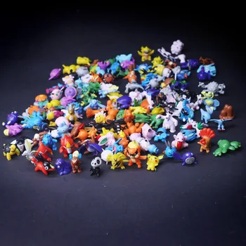 TAKARA TOMY 144pcs dažādu stilu 2,5 cm-3cm pokemons skaitļi 144 Pikachu lelles rīcības attēls rotaļlietas carta kolekcionējamus lelles
