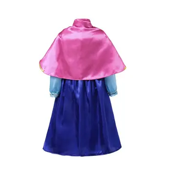 VOGUEON Maza Meitene Anna Saģērbt Kostīms Bērniem Ziedu Drukāt Princess Puse Cosplay Iedomātā Kleita ar Apmetni Halloween Dāvanu