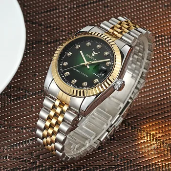 Deerfun slavenu zīmolu Vīriešu skatīties biznesa zelta dimanta modes kalendārā luksusa ūdensizturīgs kvarca rokas pulkstenis Relogio Masculino